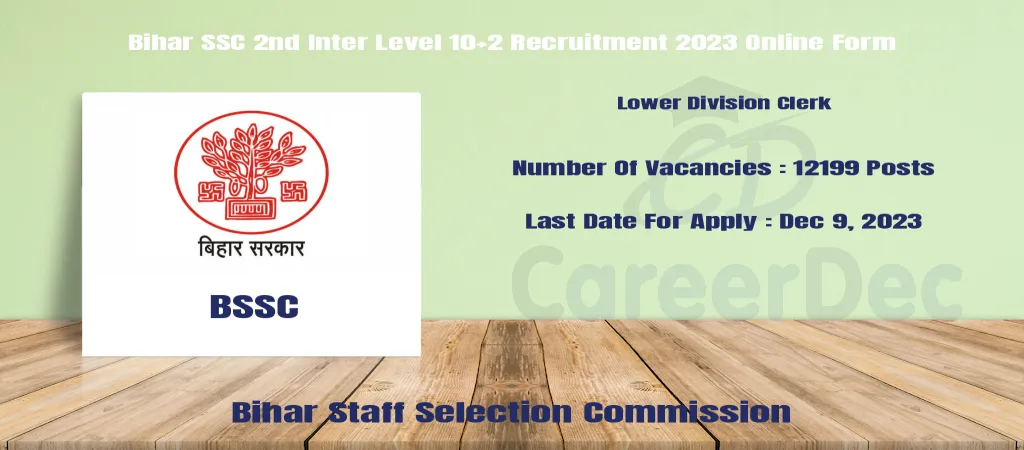 Bihar SSC 2nd Inter Level 10+2 Recruitment 2023 Online Form logo