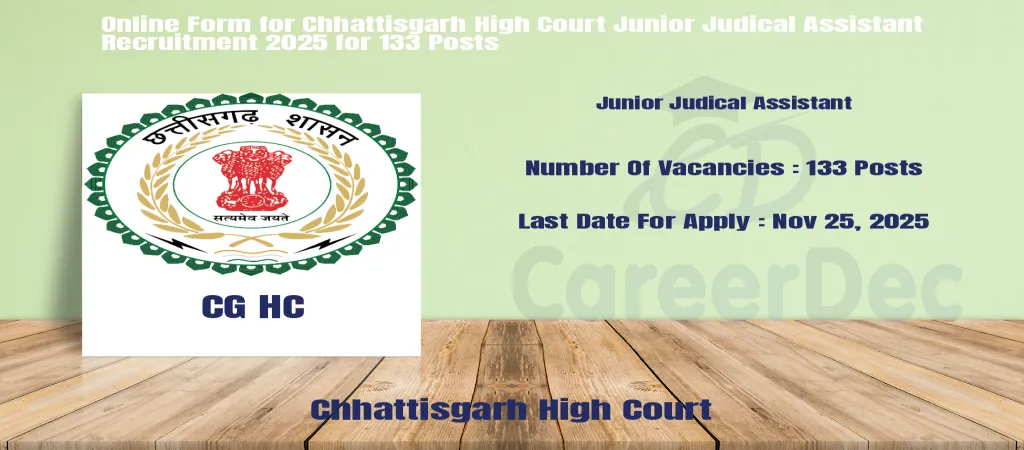 Online Form for Chhattisgarh High Court Junior Judical Assistant Recruitment 2025 for 133 Posts logo