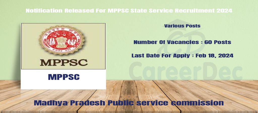 Notification Released For MPPSC State Service Recruitment 2024 logo