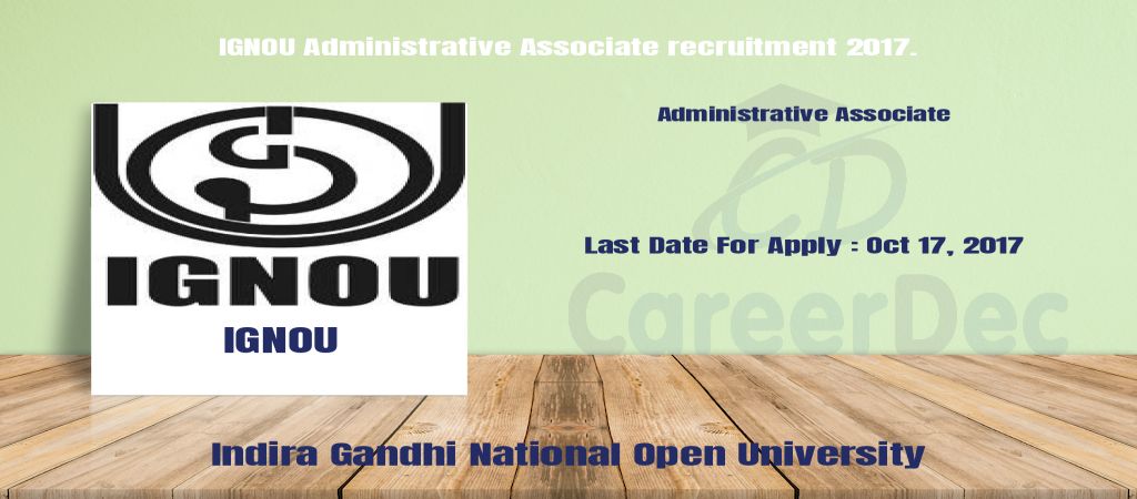 IGNOU Administrative Associate recruitment 2017. logo