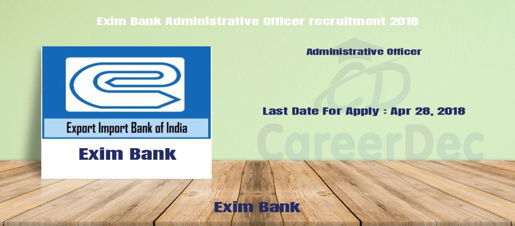 Exim Bank Administrative Officer recruitment 2018 logo