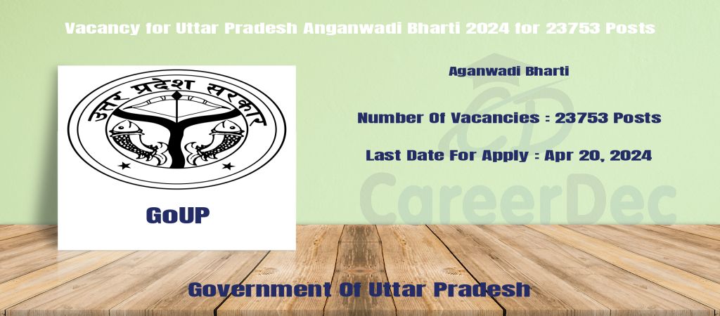 Vacancy for Uttar Pradesh Anganwadi Bharti 2024 for 23753 Posts logo