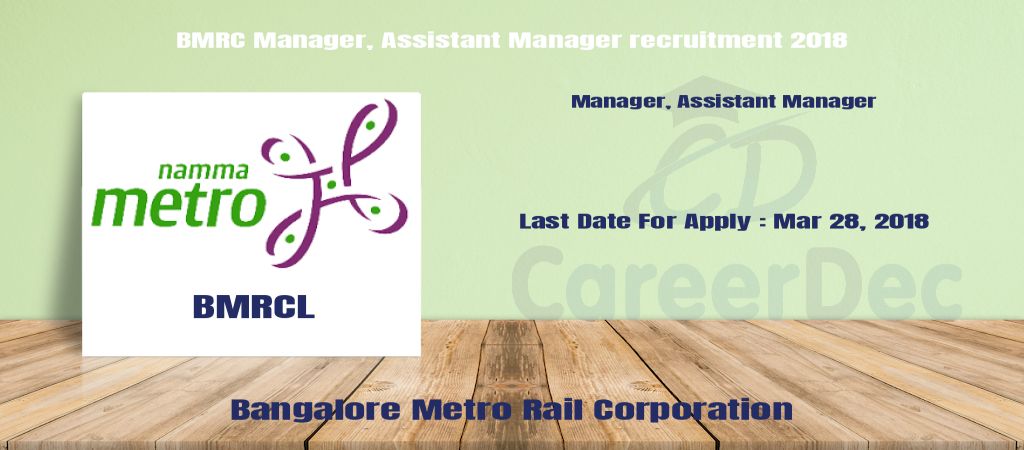 BMRC Manager, Assistant Manager recruitment 2018 logo