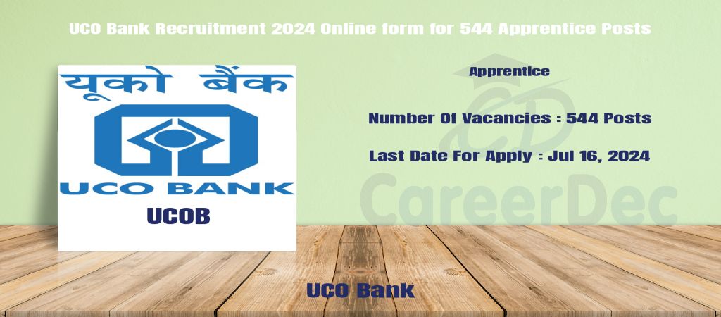 UCO Bank Recruitment 2024 Online form for 544 Apprentice Posts logo