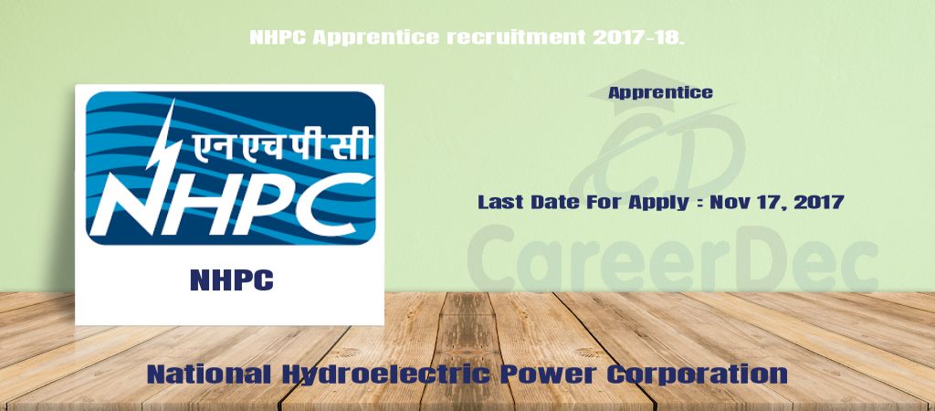 NHPC Apprentice recruitment 2017-18. logo