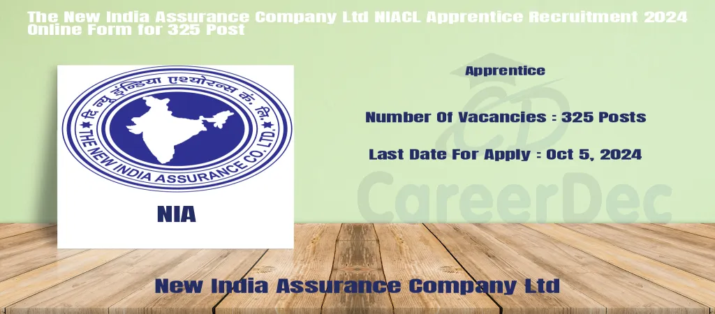 The New India Assurance Company Ltd NIACL Apprentice Recruitment 2024 Online Form for 325 Post logo