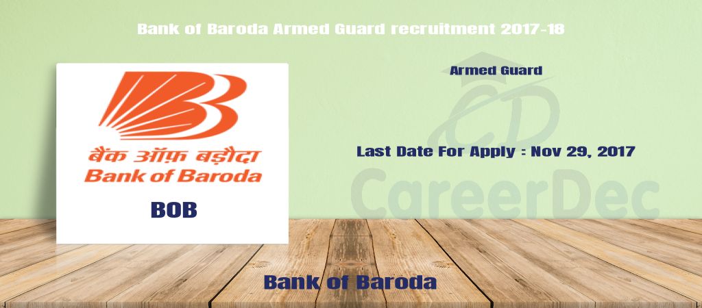 Bank of Baroda Armed Guard recruitment 2017-18 logo