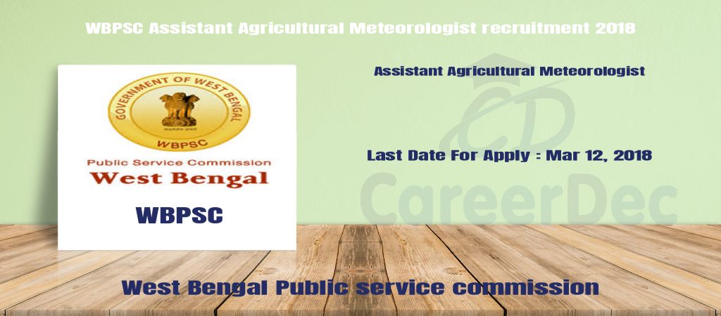 WBPSC Assistant Agricultural Meteorologist recruitment 2018 logo