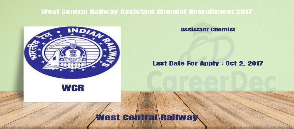 West Central Railway Assistant Chemist Recruitment 2017 logo