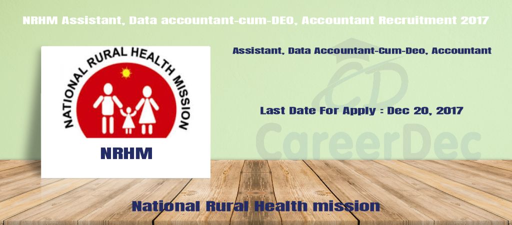 NRHM Assistant, Data accountant-cum-DEO, Accountant Recruitment 2017 logo