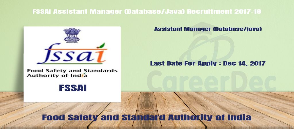 FSSAI Assistant Manager (Database/Java) Recruitment 2017-18 logo