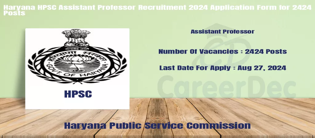 Haryana HPSC Assistant Professor Recruitment 2024 Application Form for 2424 Posts logo