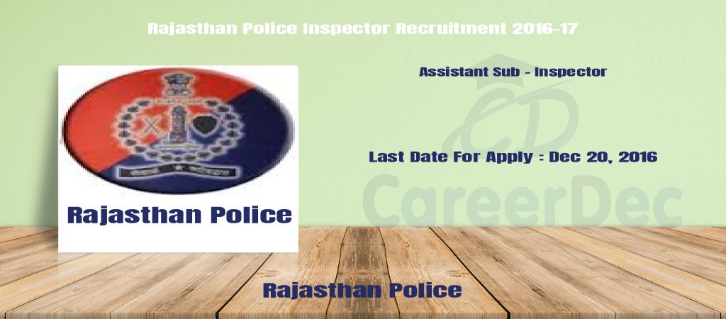 Rajasthan Police Inspector Recruitment 2016-17 logo