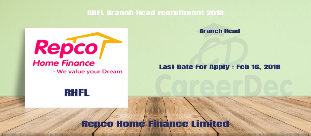 RHFL Branch Head recruitment 2018 logo