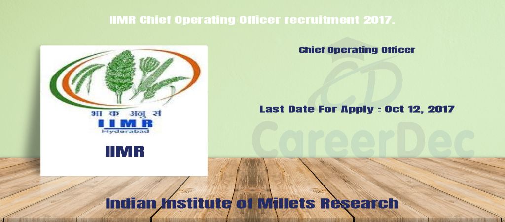 IIMR Chief Operating Officer recruitment 2017. logo