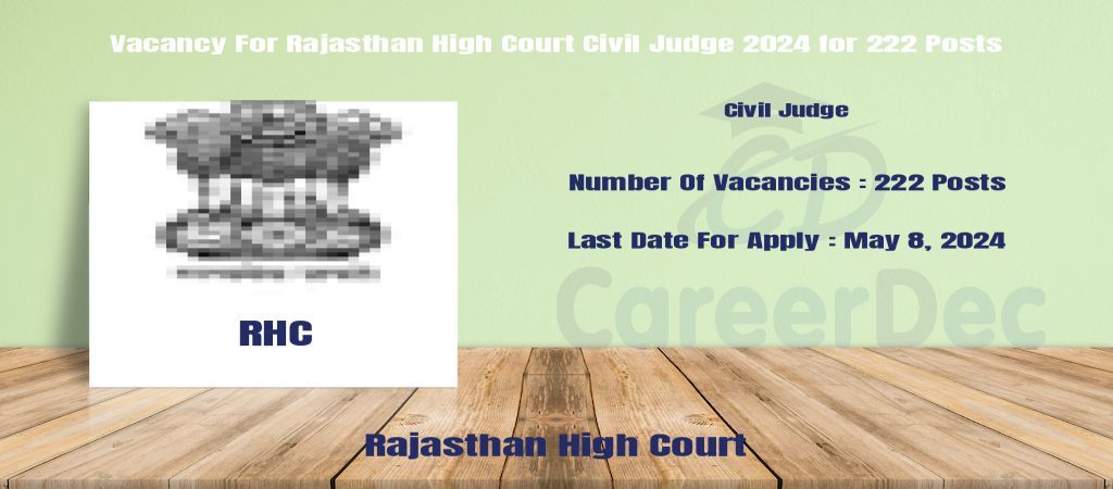 Vacancy For Rajasthan High Court Civil Judge 2024 for 222 Posts logo