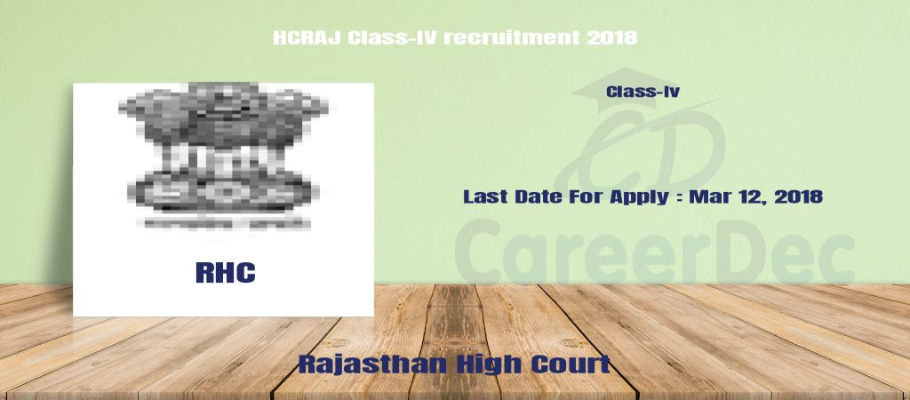 HCRAJ Class-IV recruitment 2018 logo