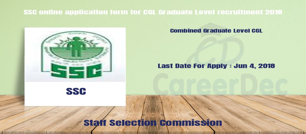 SSC online application form for CGL Graduate Level recruitment 2018 logo