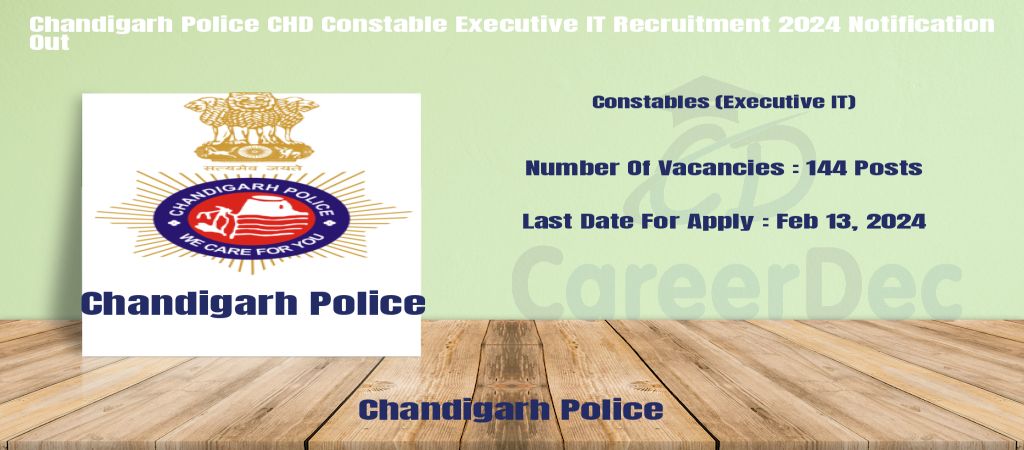 Chandigarh Police CHD Constable Executive IT Recruitment 2024 Notification Out logo