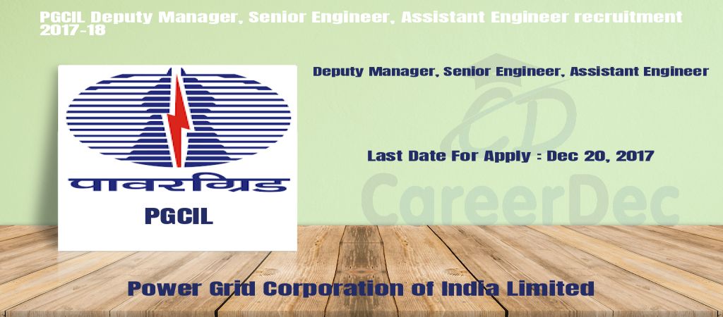 PGCIL Deputy Manager, Senior Engineer, Assistant Engineer recruitment 2017-18 logo