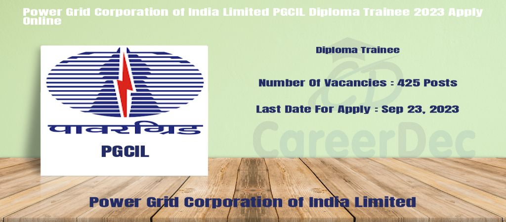 Power Grid Corporation of India Limited PGCIL Diploma Trainee 2023 Apply Online logo