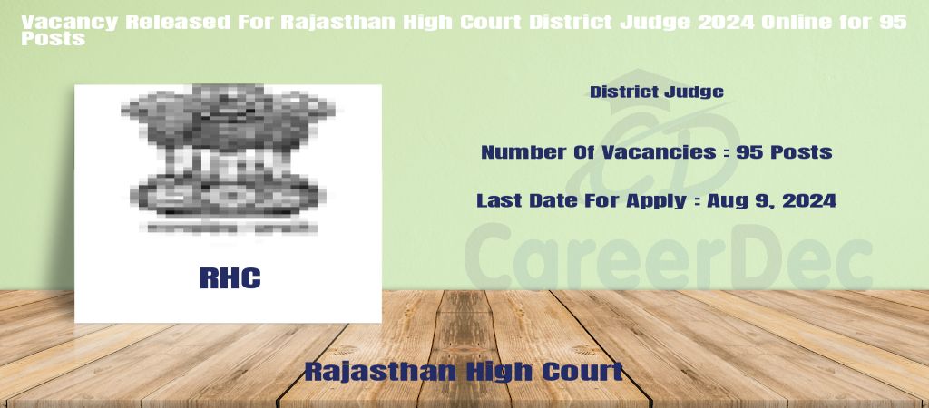 Vacancy Released For Rajasthan High Court District Judge 2024 Online for 95 Posts logo