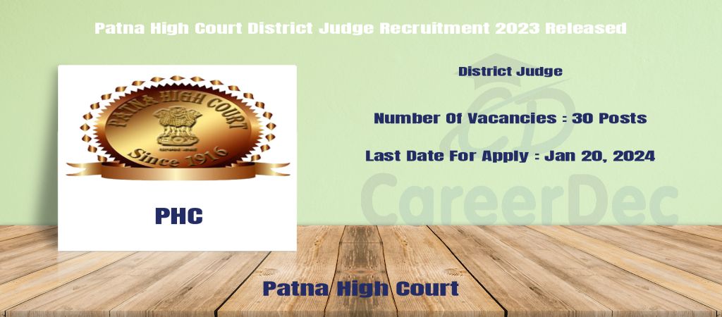 Patna High Court District Judge Recruitment 2023 Released logo