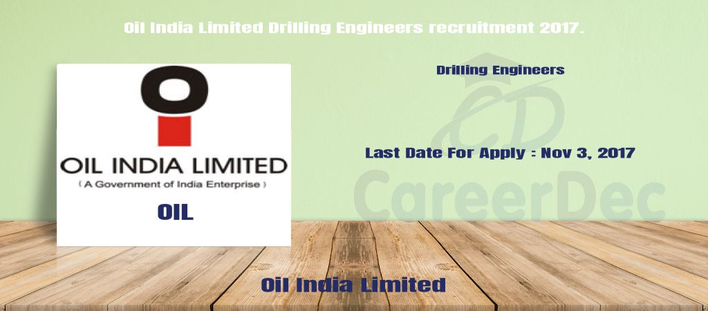 Oil India Limited Drilling Engineers recruitment 2017. logo