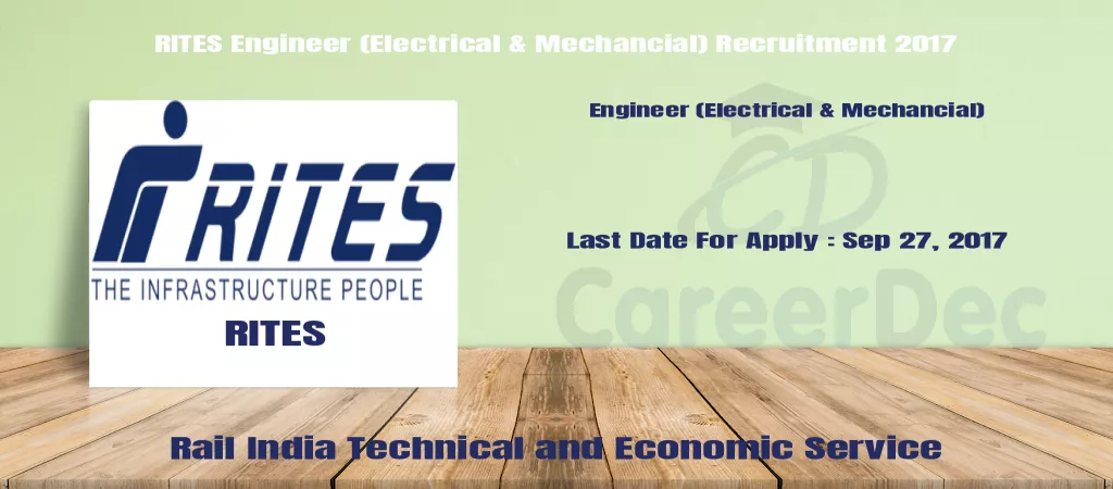 RITES Engineer (Electrical & Mechancial) Recruitment 2017 logo