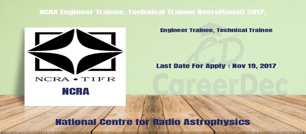 NCRA Engineer Trainee, Technical Trainee Recruitment 2017. logo