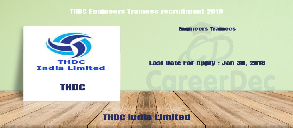 THDC Engineers Trainees recruitment 2018 logo