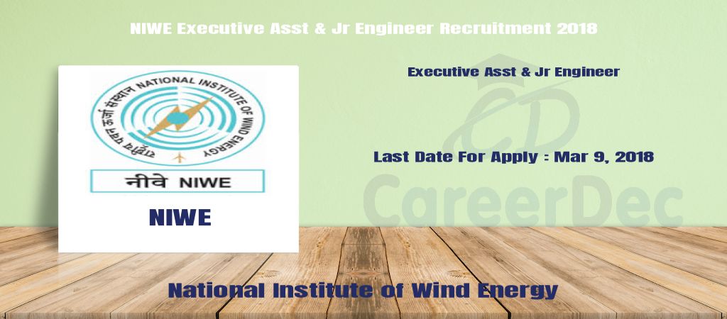 NIWE Executive Asst & Jr Engineer Recruitment 2018 logo