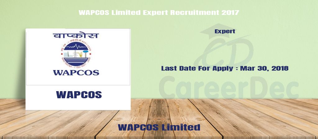 WAPCOS Limited Expert Recruitment 2017 logo