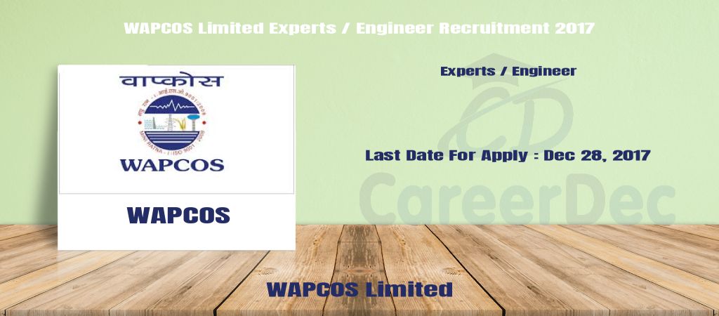 WAPCOS Limited Experts / Engineer Recruitment 2017 logo