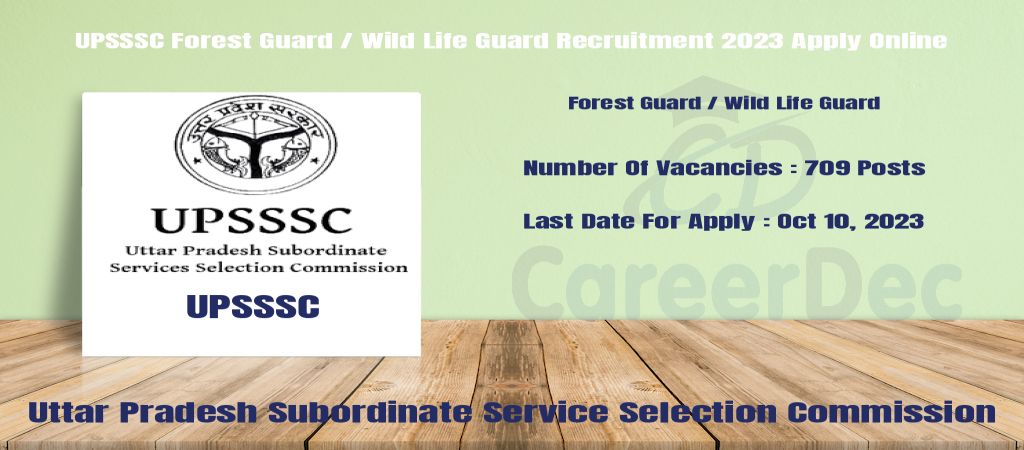 UPSSSC Forest Guard / Wild Life Guard Recruitment 2023 Apply Online logo