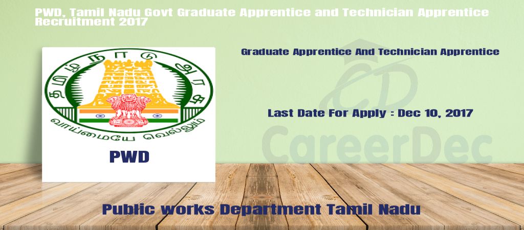 PWD, Tamil Nadu Govt Graduate Apprentice and Technician Apprentice Recruitment 2017 logo