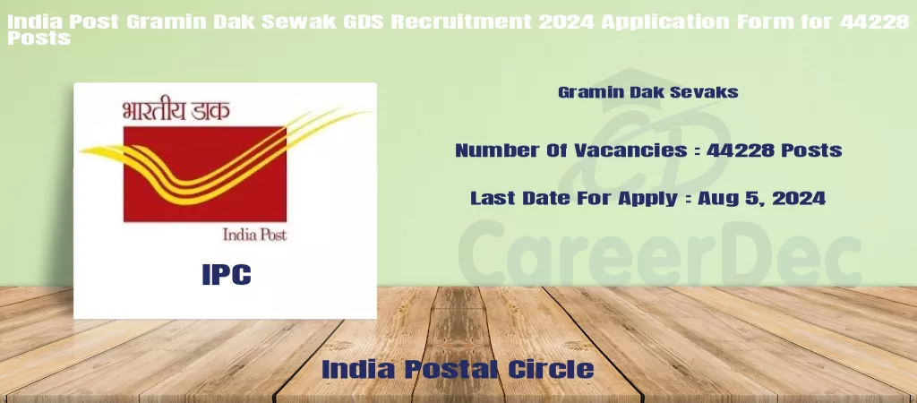 India Post Gramin Dak Sewak GDS Recruitment 2024 Application Form for 44228 Posts logo