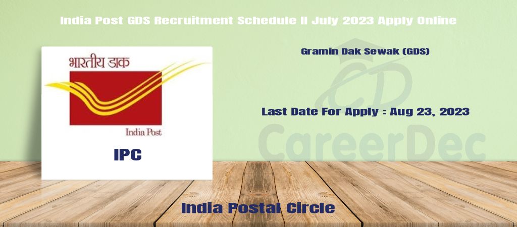 India Post GDS Recruitment Schedule II July 2023 Apply Online logo