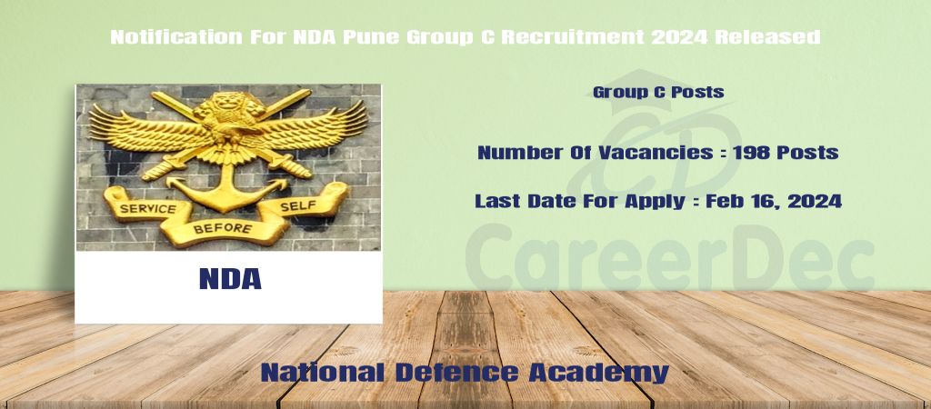 Notification For NDA Pune Group C Recruitment 2024 Released logo