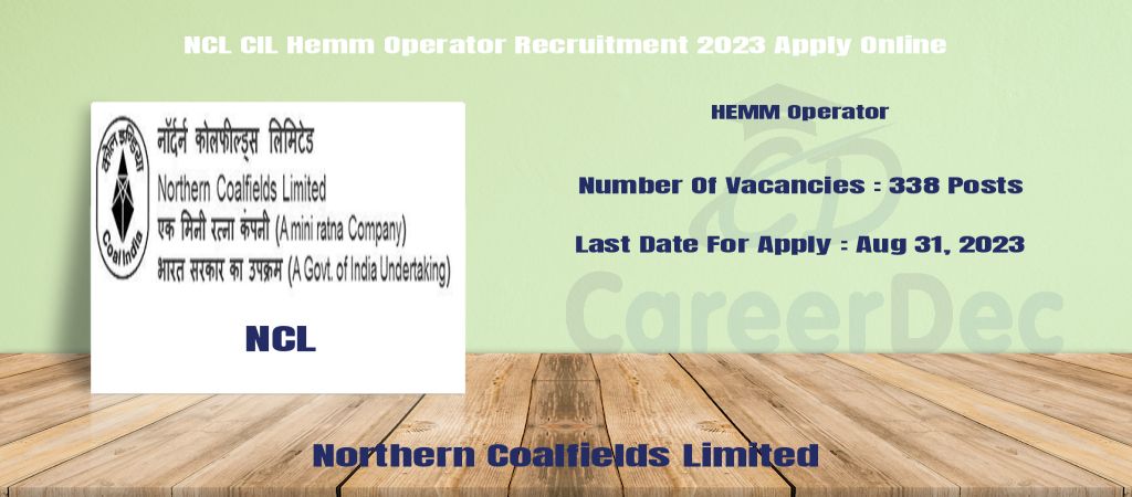 NCL CIL Hemm Operator Recruitment 2023 Apply Online logo