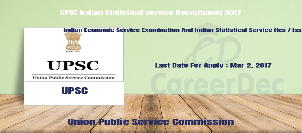 UPSC Indian Statistical service Recruitment 2017 logo