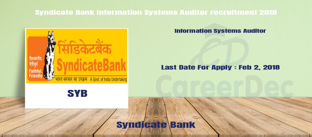 Syndicate Bank Information Systems Auditor recruitment 2018 logo