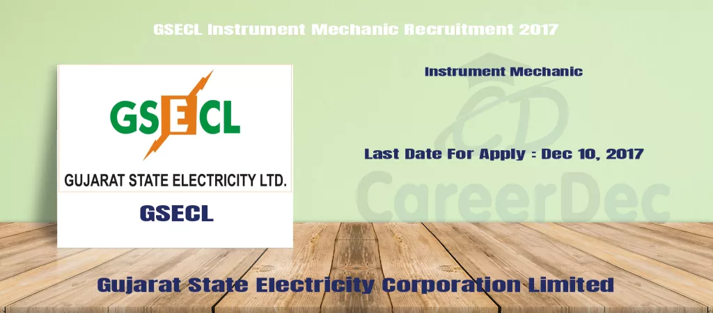 GSECL Instrument Mechanic Recruitment 2017 logo