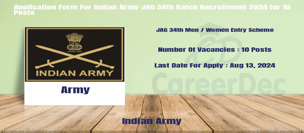 Application Form For Indian Army JAG 34th Batch Recruitment 2024 for 10 Posts logo