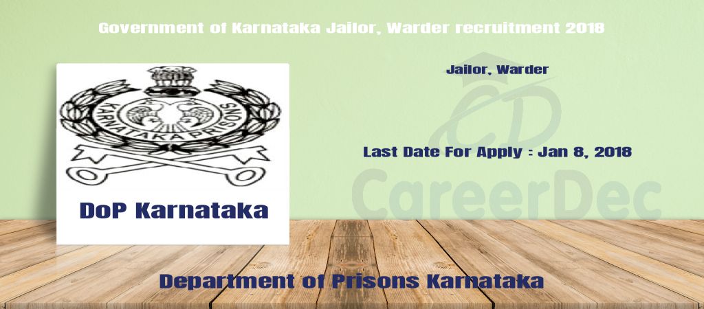 Government of Karnataka Jailor, Warder recruitment 2018 logo