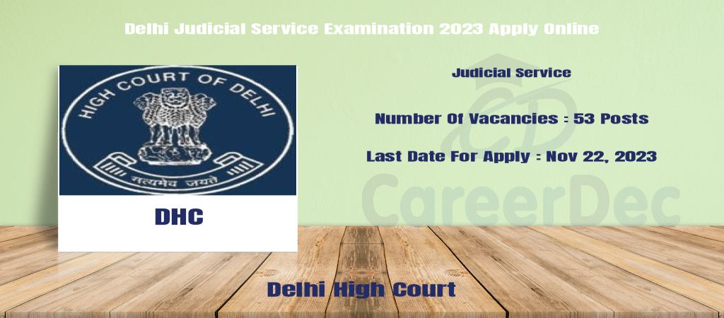 Delhi Judicial Service Examination 2023 Apply Online logo