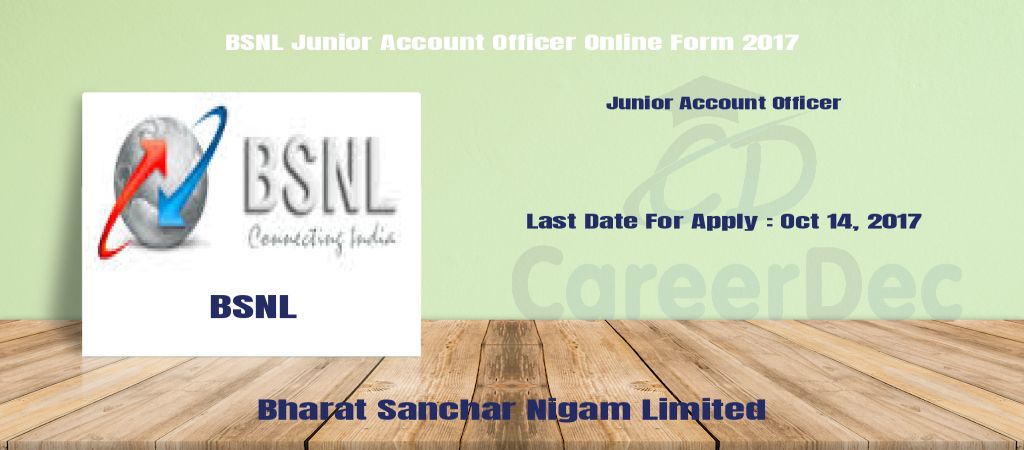 BSNL Junior Account Officer Online Form 2017 logo