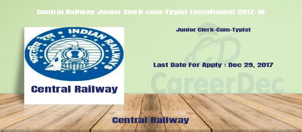 Central Railway Junior Clerk-cum-Typist recruitment 2017-18 logo