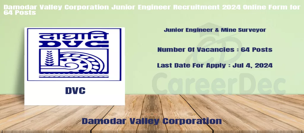 Damodar Valley Corporation Junior Engineer Recruitment 2024 Online Form for 64 Posts logo