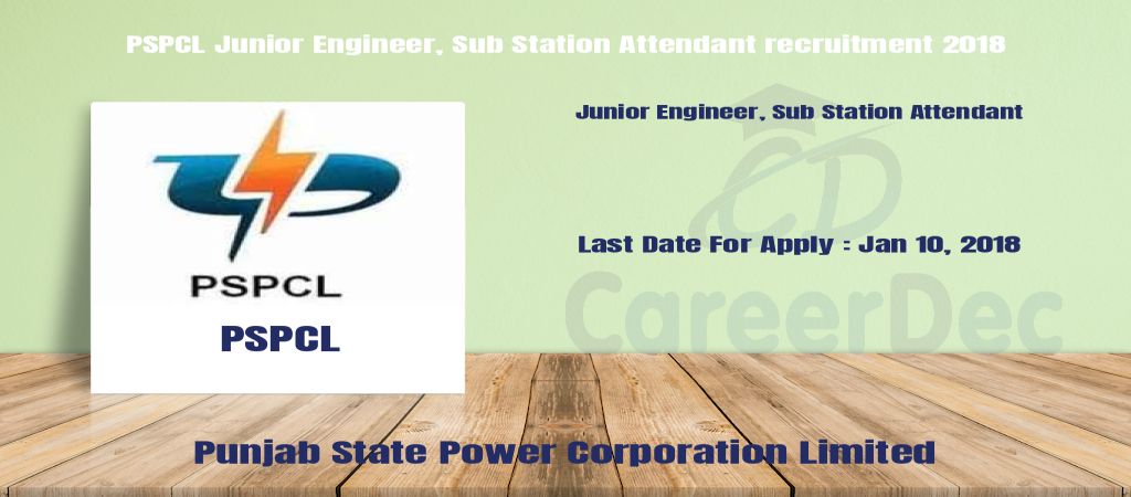 PSPCL Junior Engineer, Sub Station Attendant recruitment 2018 logo